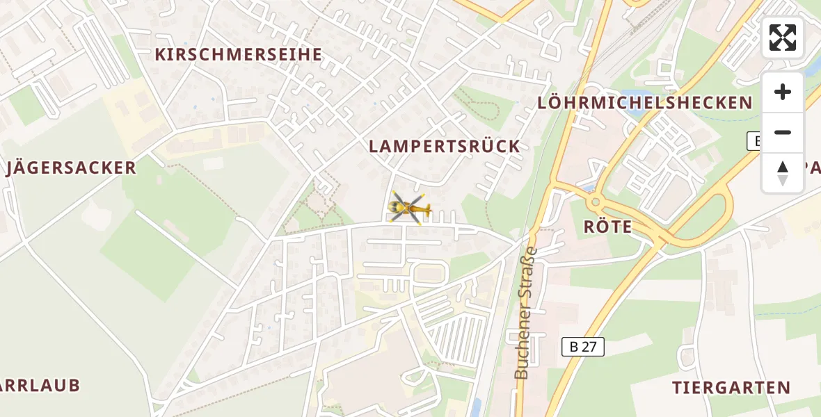 Flugroute Rettungshubschrauber Walldürn - Walldürn, 16 April 2026, 09:57