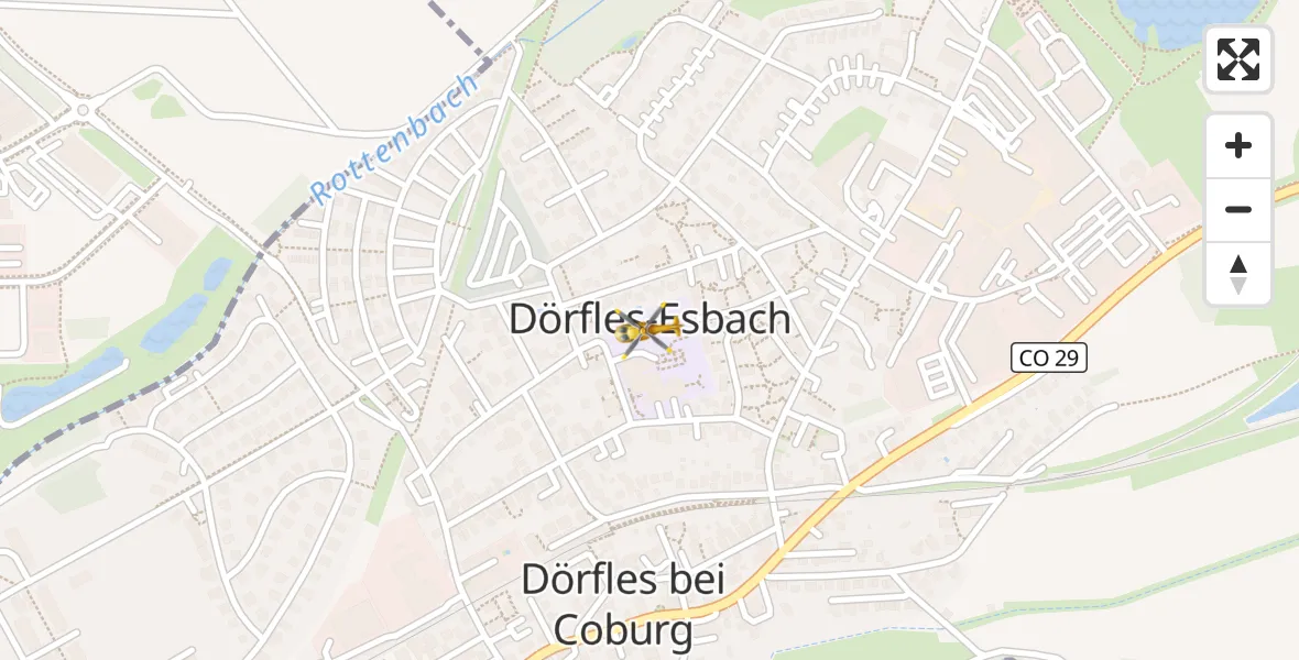 Flugroute Rettungshubschrauber Dörfles-Esbach - Dörfles-Esbach, 16 April 2026, 10:07