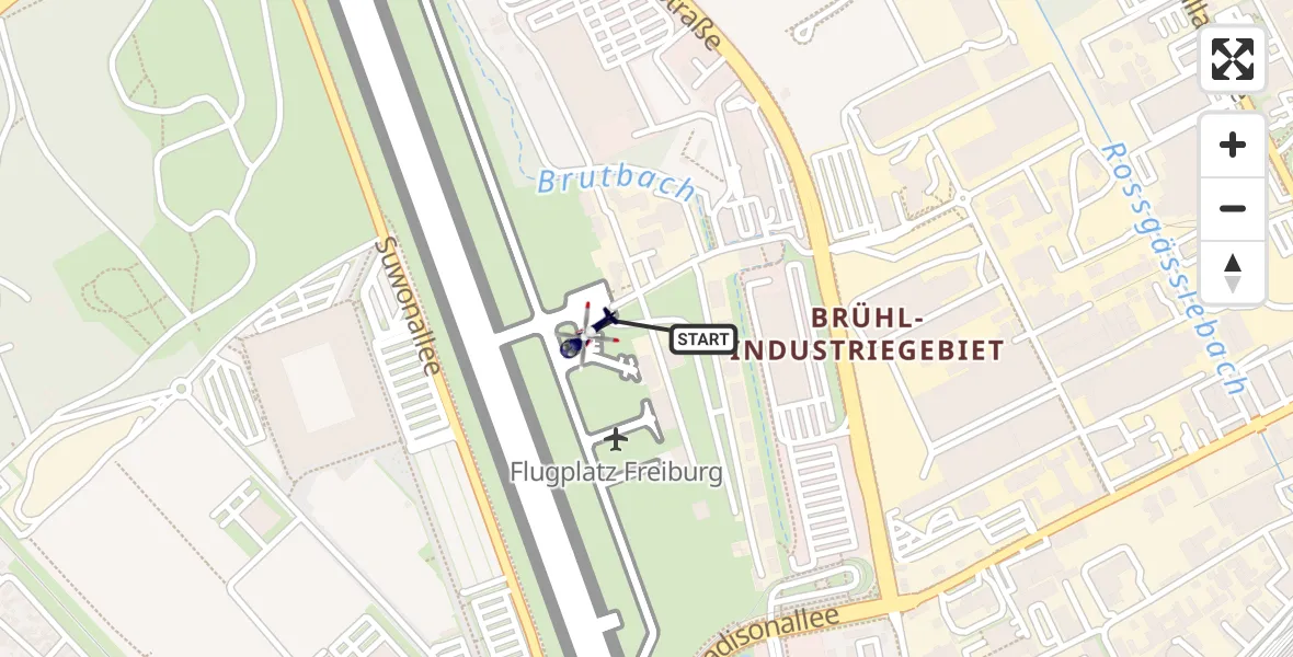 Flugroute Polizeihubschrauber Freiburg im Breisgau Flugplatz - Freiburg im Breisgau Flugplatz, 16 April 2026, 10:13