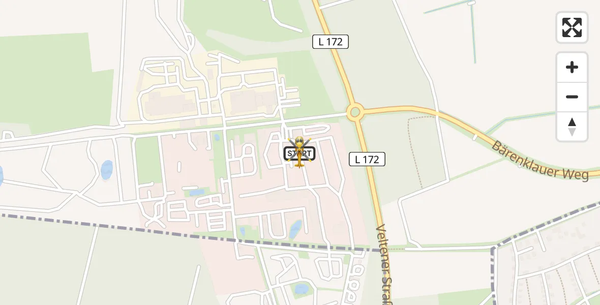 Flugroute Rettungshubschrauber Oranienburg - Oranienburg, 16 April 2026, 10:43