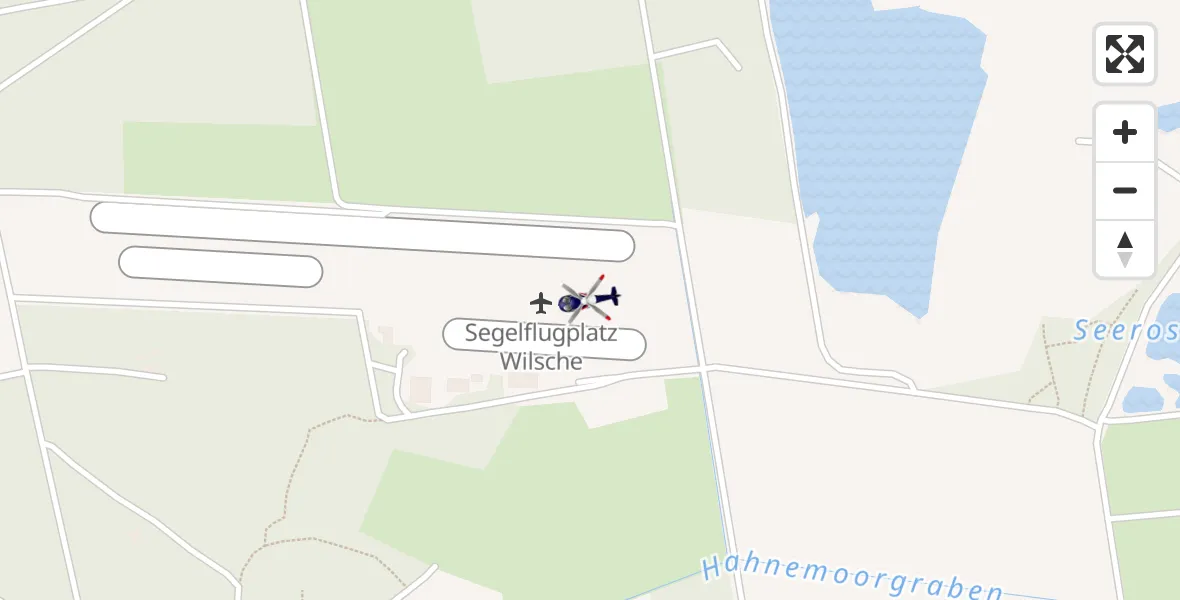 Flugroute Polizeihubschrauber Wilsche Segelflugfeld - Wilsche Segelflugfeld, 16 April 2026, 10:50