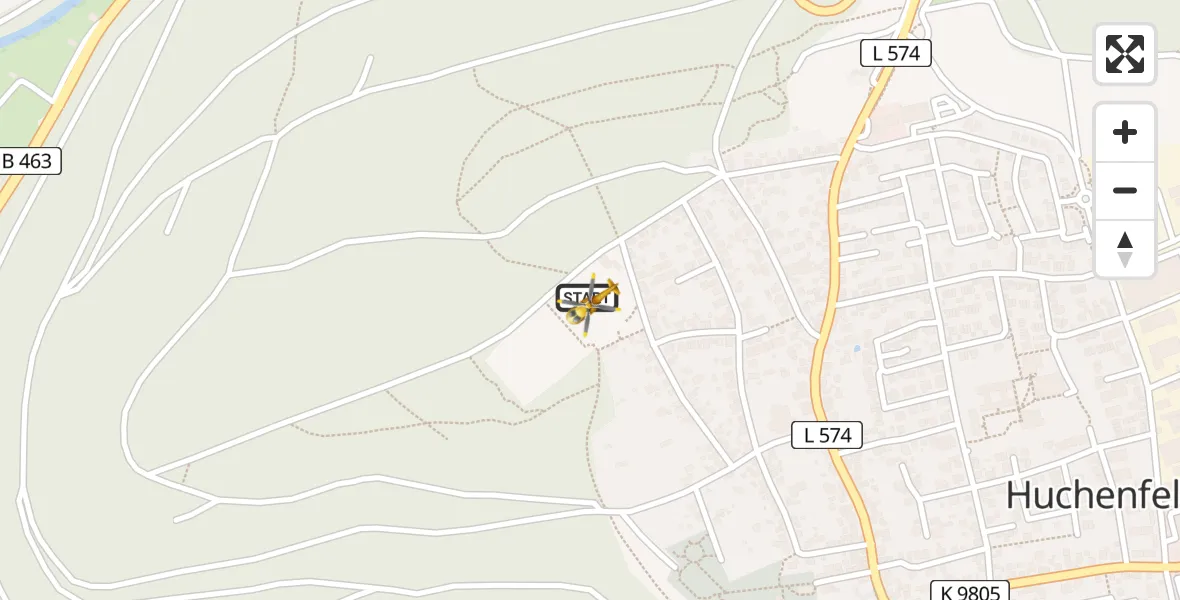 Flugroute Rettungshubschrauber Pforzheim - Pforzheim, 16 April 2026, 10:51