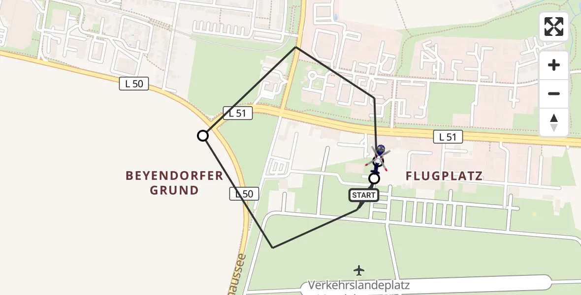 Flugroute Polizeihubschrauber Magdeburg City Flugplatz - Magdeburg, 16 April 2026, 10:53