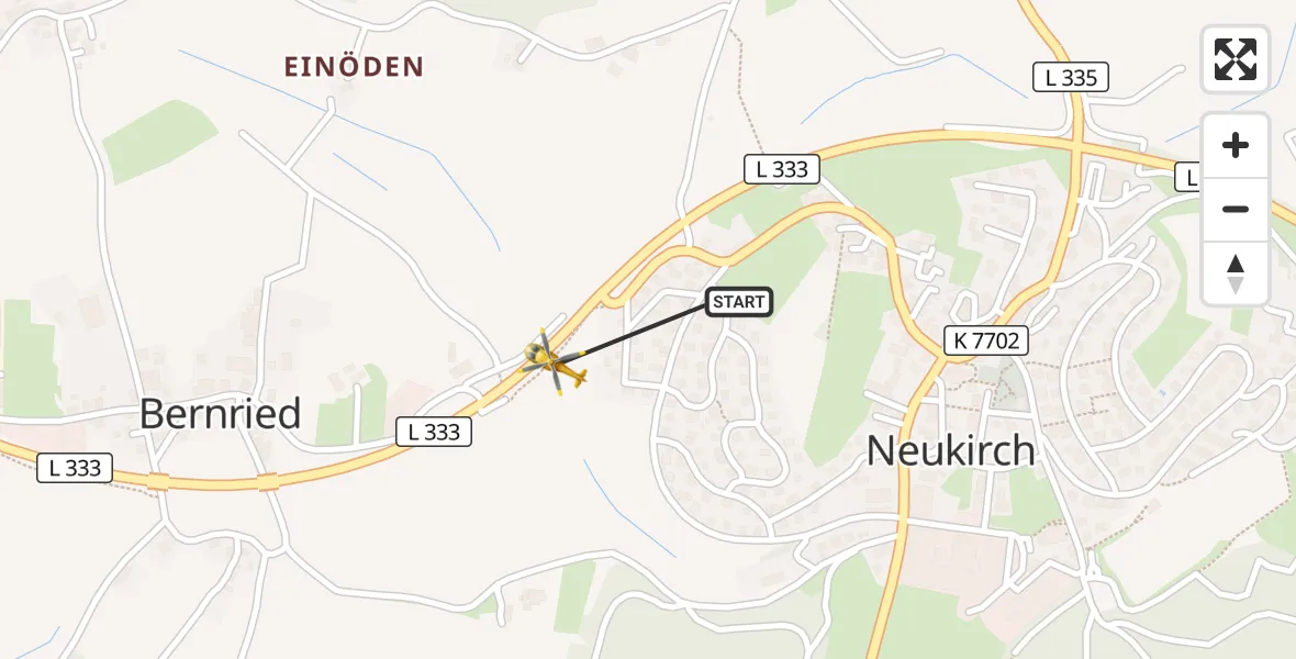 Flugroute Rettungshubschrauber Neukirch - Neukirch, 16 April 2026, 11:08