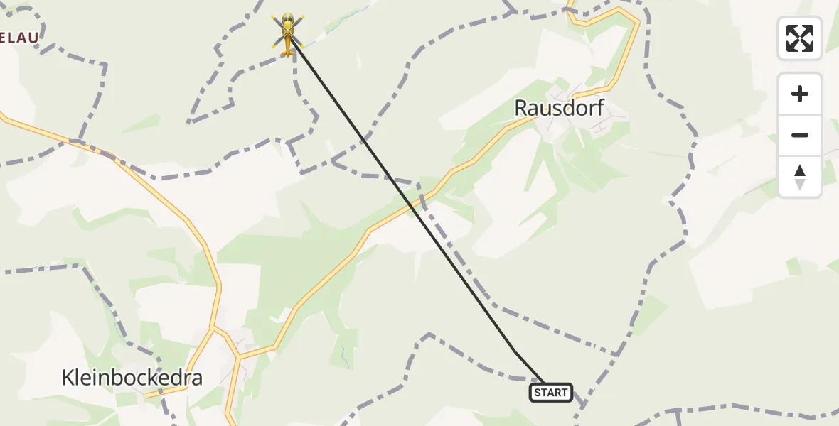 Flugroute Rettungshubschrauber Großbockedra - Laasdorf, 16 April 2026, 11:12