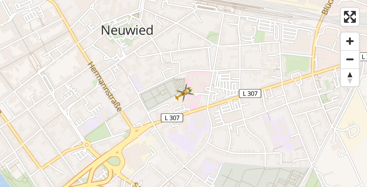 Flugroute Ambulanzhubschrauber Neuwied - Neuwied, 16 April 2026, 11:39