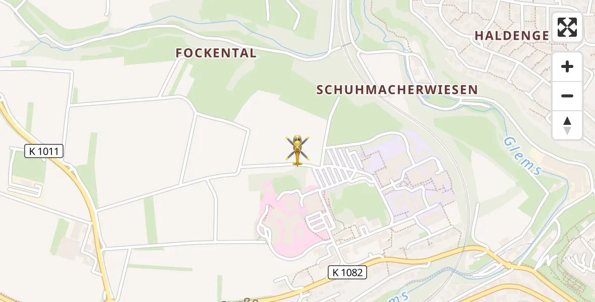 Flugroute Rettungshubschrauber Leonberg Hospital - Leonberg Hospital, 16 April 2026, 12:05