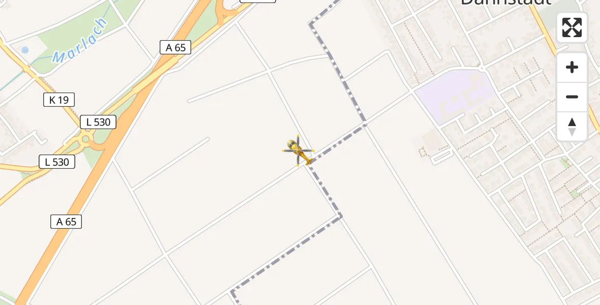Flugroute Rettungshubschrauber Hochdorf-Assenheim - Hochdorf-Assenheim, 16 April 2026, 12:07