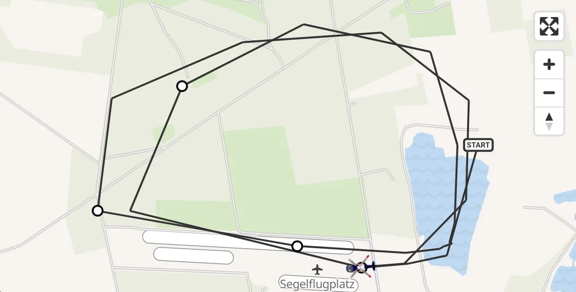 Flugroute Polizeihubschrauber Gifhorn - Wilsche Segelflugfeld, 16 April 2026, 12:26