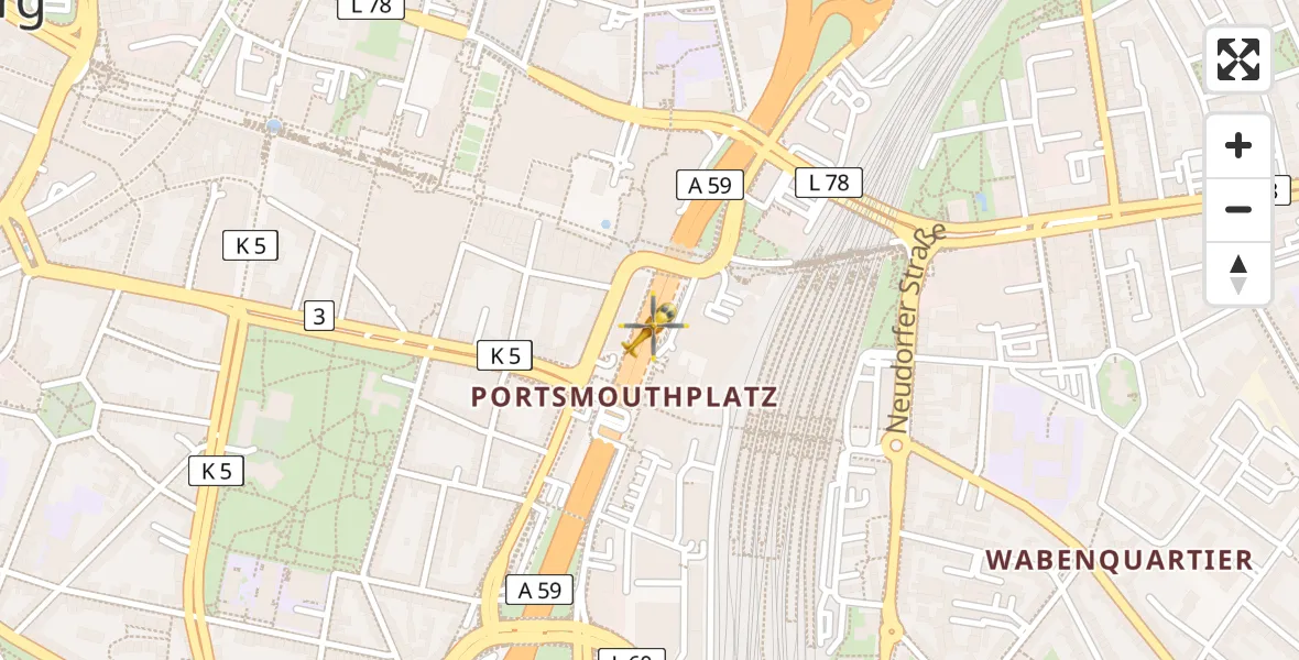 Flugroute Rettungshubschrauber Duisburg - Duisburg, 16 April 2026, 12:37