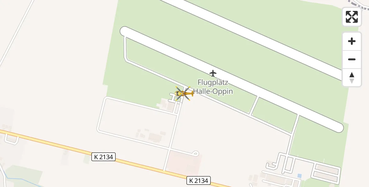 Flugroute Rettungshubschrauber Halle-Oppin Flugplatz - Halle-Oppin Flugplatz, 16 April 2026, 13:09