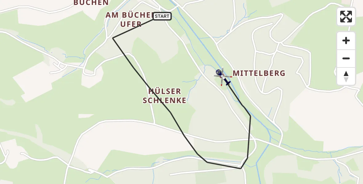 Flugroute Polizeihubschrauber Halver - Halver, 16 April 2026, 13:16