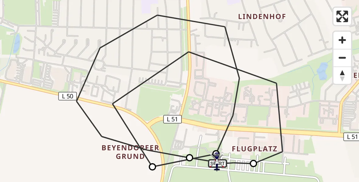 Flugroute Polizeihubschrauber Magdeburg City Flugplatz - Magdeburg City Flugplatz, 16 April 2026, 13:16