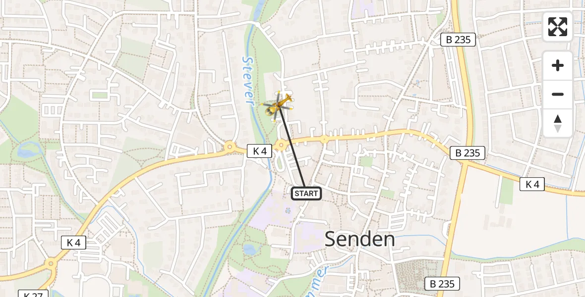 Flugroute Ambulanzhubschrauber Senden - Senden, 16 April 2026, 13:22