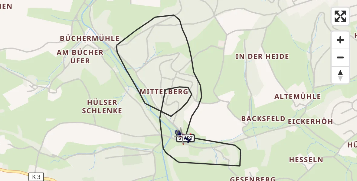 Flugroute Polizeihubschrauber Halver - Halver, 16 April 2026, 13:23