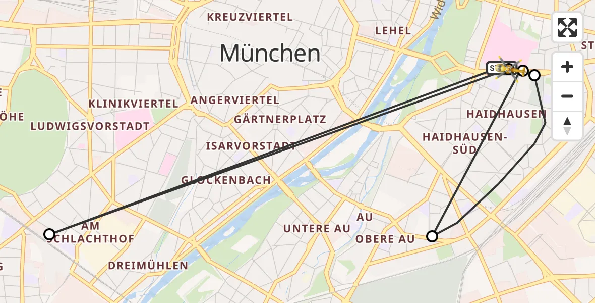 Flugroute Rettungshubschrauber Rechts der Isar University Hospital - Rechts der Isar University Hospital, 16 April 2026, 13:28