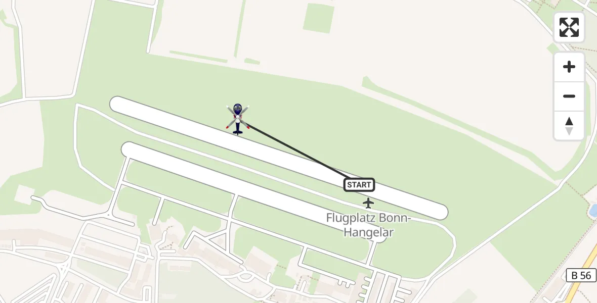 Flugroute Polizeihubschrauber Bonn-Hangelar Flugplatz - Bonn-Hangelar Flugplatz, 16 April 2026, 13:30