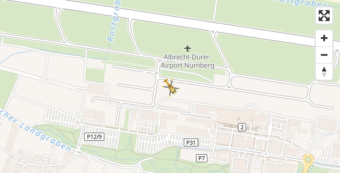 Flugroute Ambulanzhubschrauber Flughafen Nuremberg - Flughafen Nuremberg, 16 April 2026, 13:33