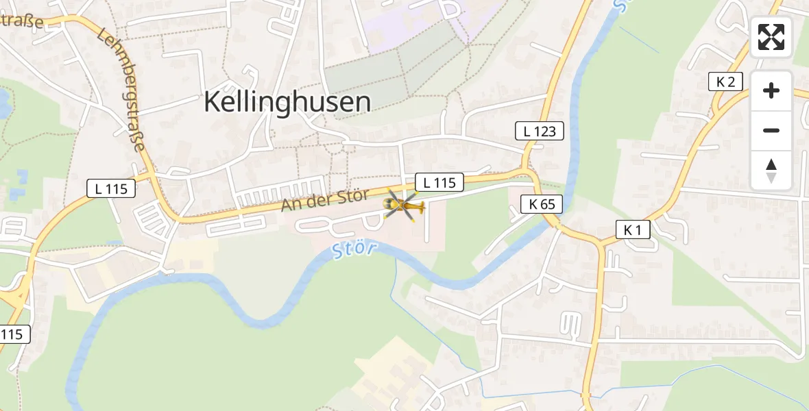Flugroute Rettungshubschrauber Kellinghusen - Kellinghusen, 16 April 2026, 13:33