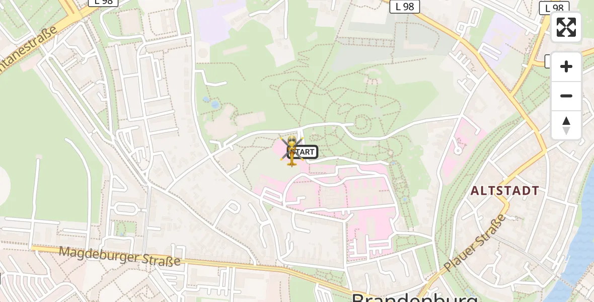 Flugroute Rettungshubschrauber Brandenburg an der Havel - Brandenburg an der Havel, 16 April 2026, 13:57