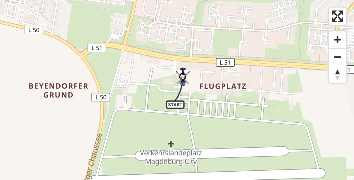 Flugroute Polizeihubschrauber Magdeburg City Flugplatz - Magdeburg, 16 April 2026, 14:10