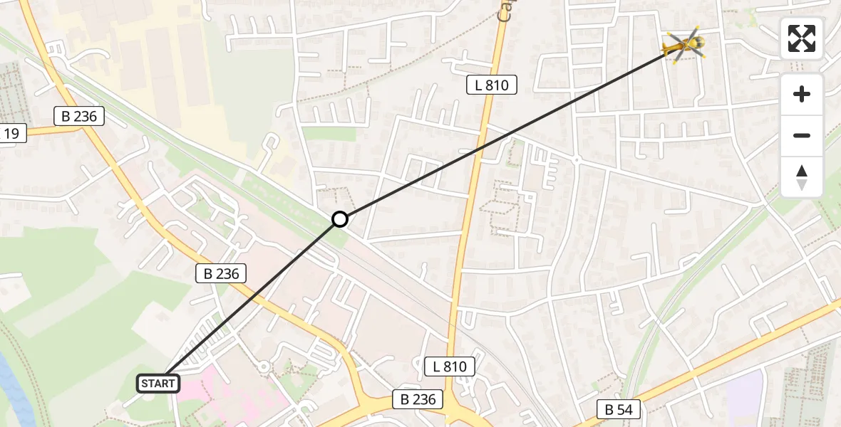 Flugroute Rettungshubschrauber Sankt Marien Hospital - Lünen, 16 April 2026, 14:30