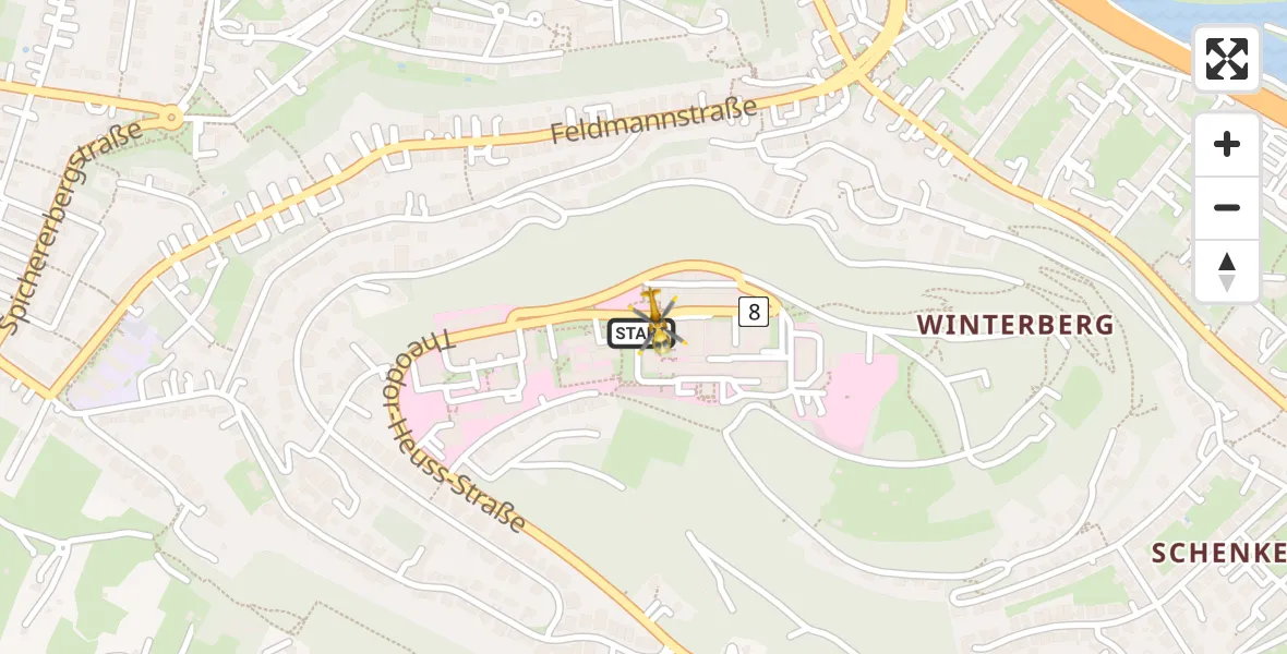 Flugroute Rettungshubschrauber Saarbrücken - Saarbrücken, 16 April 2026, 14:40