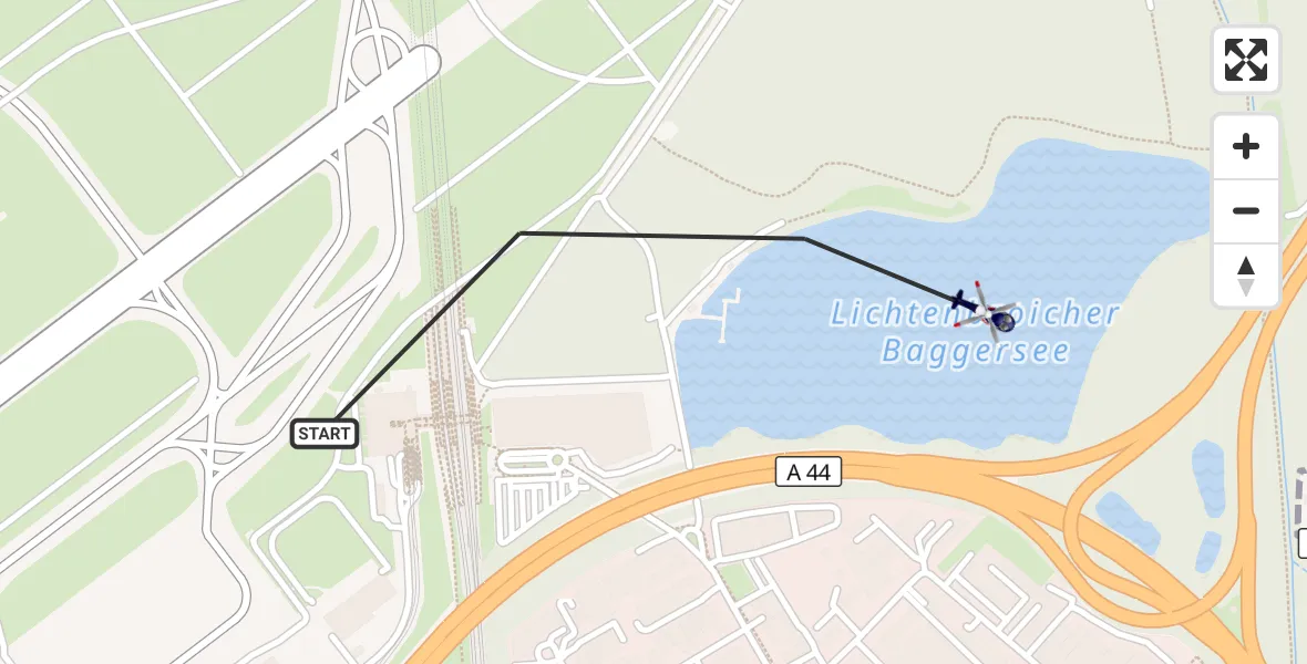 Flugroute Polizeihubschrauber Düsseldorf Flughafen - Düsseldorf Flughafen, 16 April 2026, 14:59