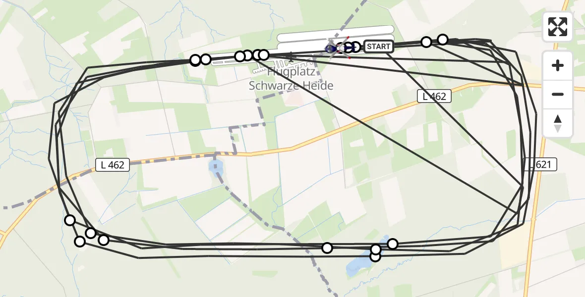 Flugroute Polizeihubschrauber Bottrop - Dinslaken-Schwarze Heide Flugplatz, 16 April 2026, 16:04