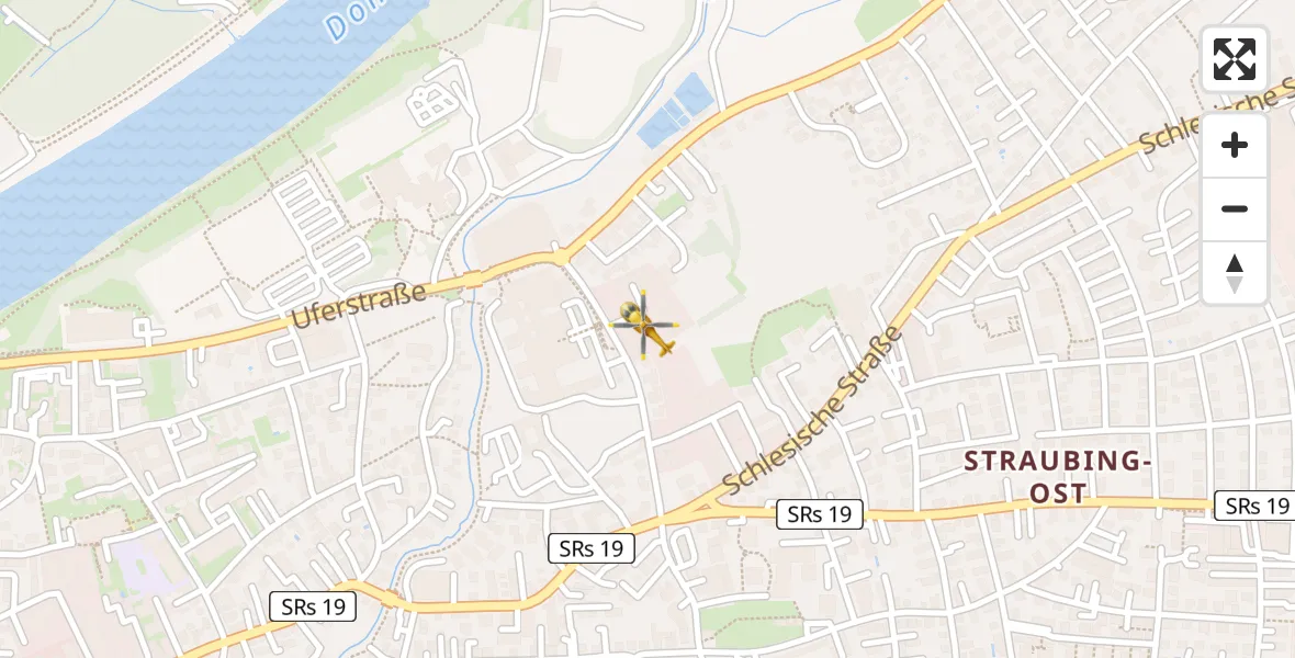 Flugroute Rettungshubschrauber Sankt Elisabeth Hospital Straubing - Sankt Elisabeth Hospital Straubing, 16 April 2026, 16:05