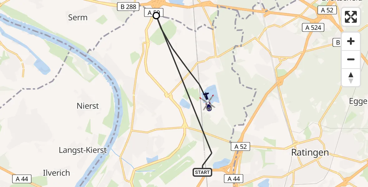 Flugroute Polizeihubschrauber Düsseldorf Flughafen - Düsseldorf, 16 April 2026, 16:57
