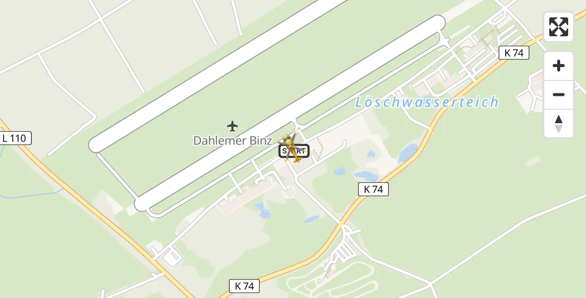 Flugroute Ambulanzhubschrauber Dahlemer Binz Flugplatz - Dahlemer Binz Flugplatz, 16 April 2026, 17:10