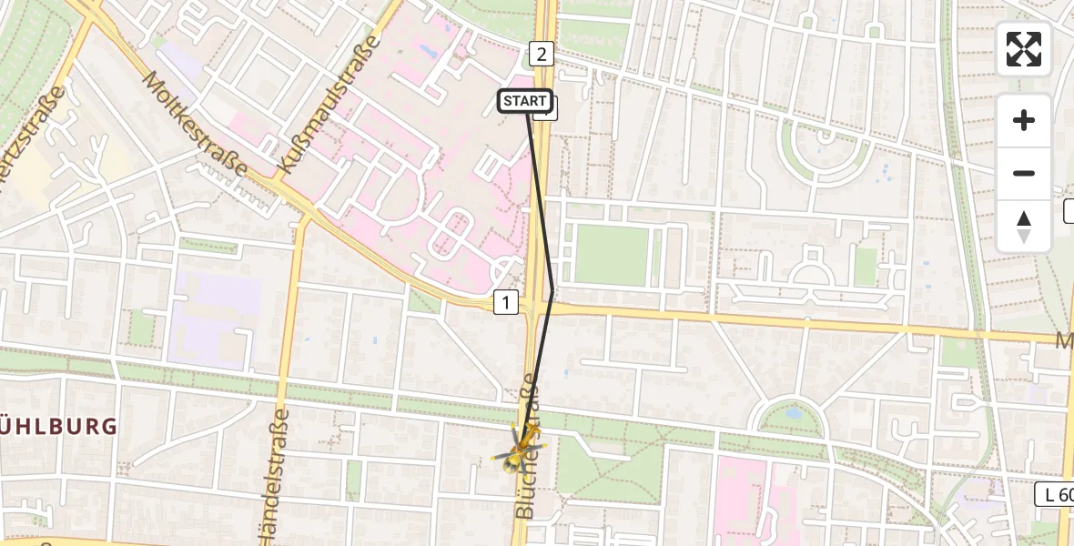 Flugroute Rettungshubschrauber Karlsruhe - Karlsruhe, 16 April 2026, 18:06