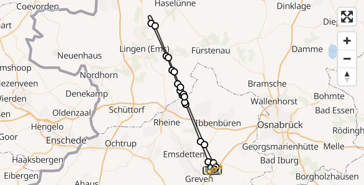 Flugroute Ambulanzhubschrauber Christoph  Westfalen-ADAC - Christoph  Westfalen-ADAC, 16 April 2026, 18:53