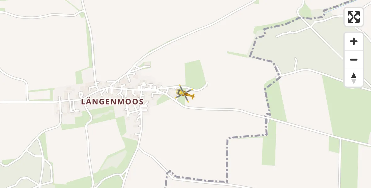 Flugroute Rettungshubschrauber Mittelstetten - Mittelstetten, 16 April 2026, 19:12