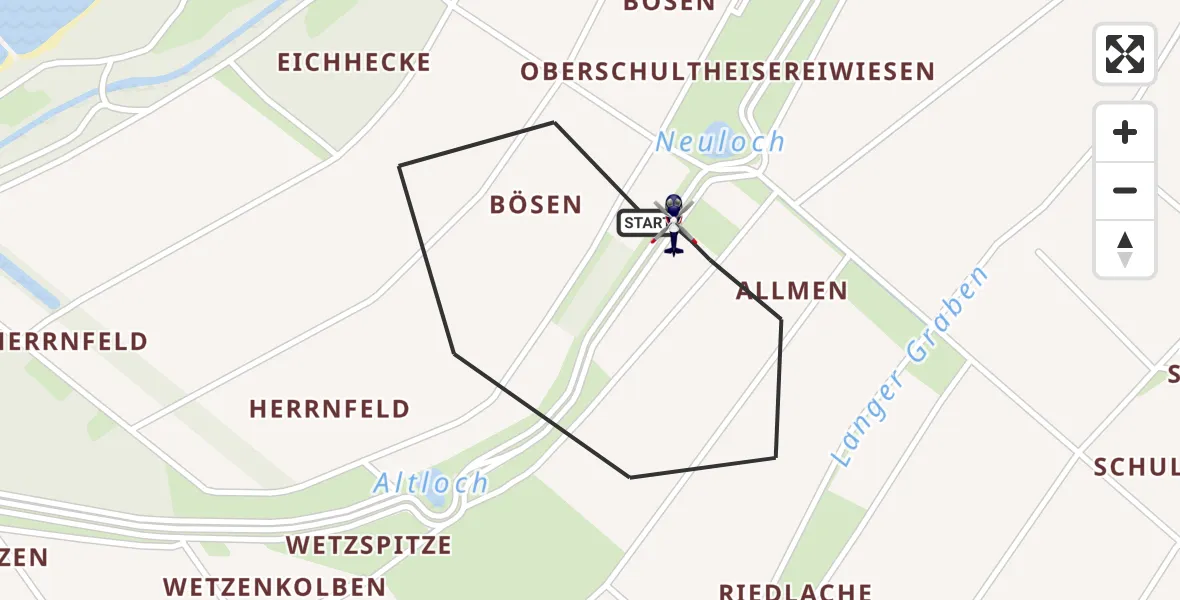Flugroute Polizeihubschrauber Groß-Rohrheim - Groß-Rohrheim, 16 April 2026, 20:41
