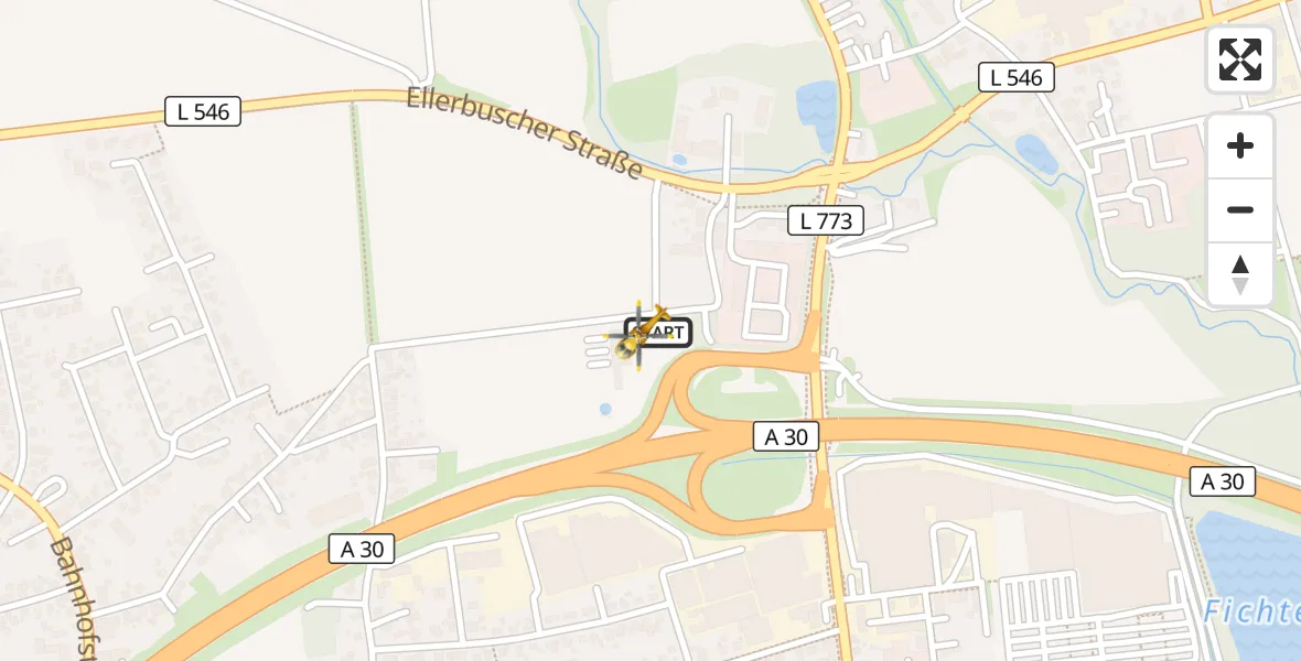 Flugroute Ambulanzhubschrauber Löhne - Löhne, 16 April 2026, 20:55