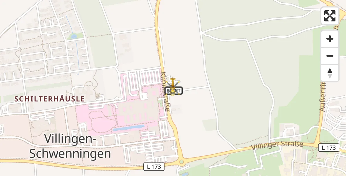 Flugroute Rettungshubschrauber DRF Air Rescue Station Villingen-Schwenningen Hubschrauberlandeplatz (Christoph 11) - DRF Air Rescue Station Villingen-Schwenningen Hubschrauberlandeplatz (Christoph 11), 16 April 2026, 21:35