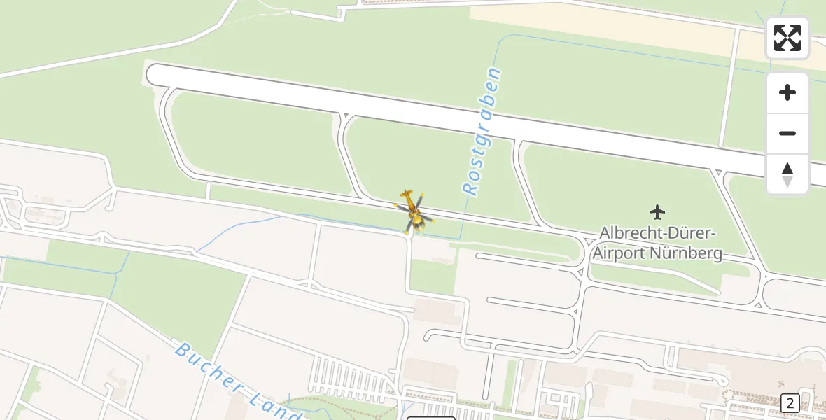 Flugroute Ambulanzhubschrauber Flughafen Nuremberg - Flughafen Nuremberg, 17 April 2026, 00:23