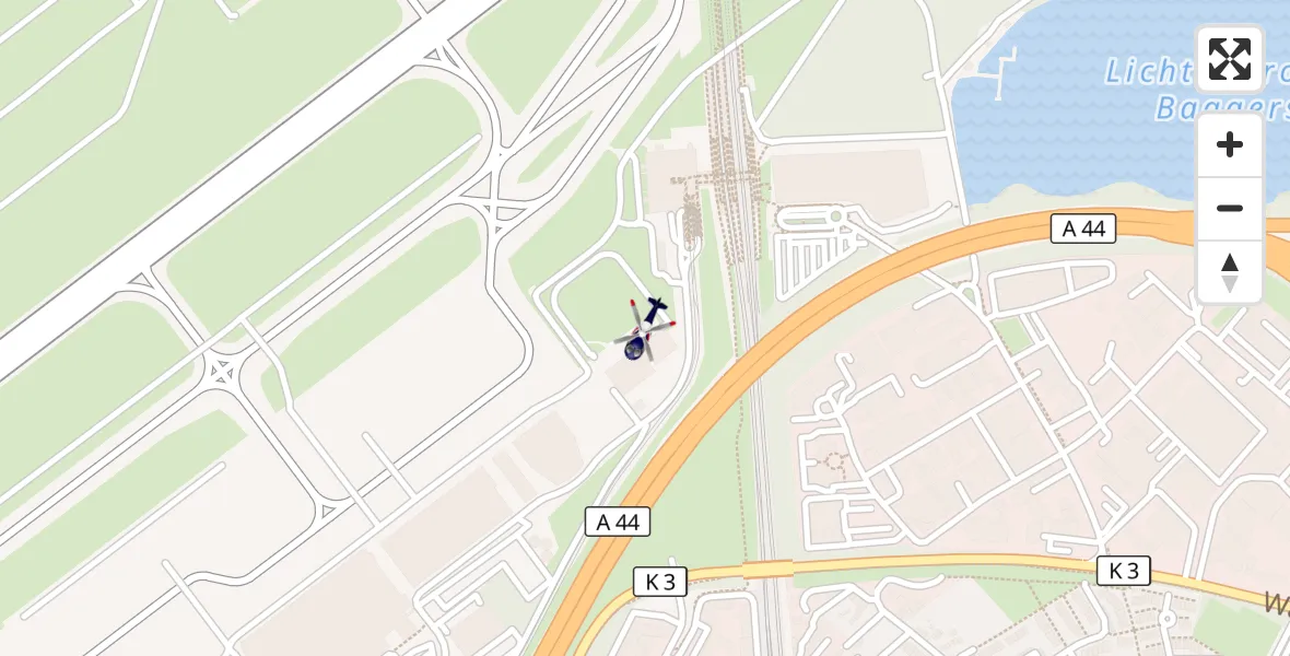 Flugroute Polizeihubschrauber Düsseldorf Flughafen - Düsseldorf Flughafen, 17 April 2026, 01:09