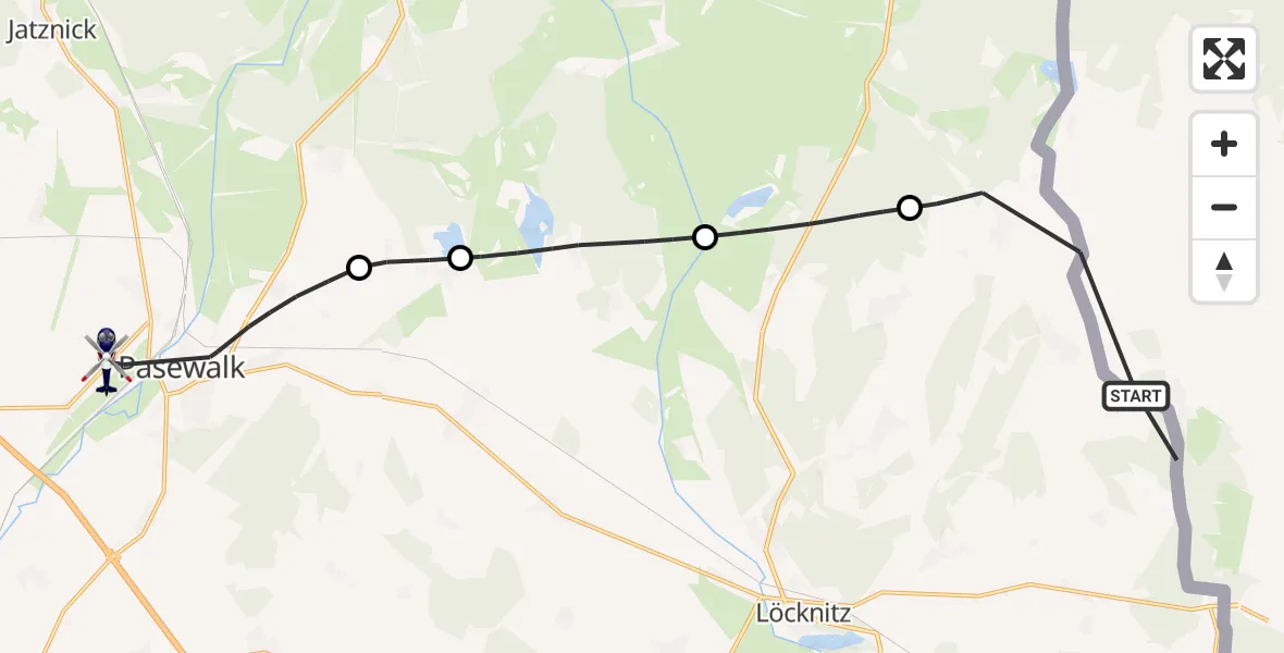 Flugroute Polizeihubschrauber Blankensee - Pasewalk, 17 April 2026, 05:28