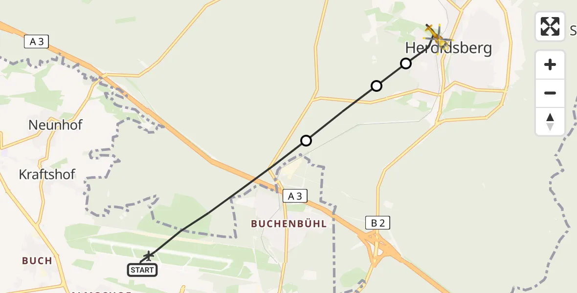 Flugroute Rettungshubschrauber Flughafen Nuremberg - Heroldsberg, 17 April 2026, 06:52
