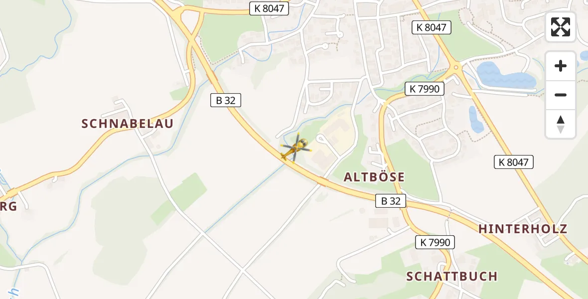 Flugroute Rettungshubschrauber Amtzell - Amtzell, 17 April 2026, 07:09