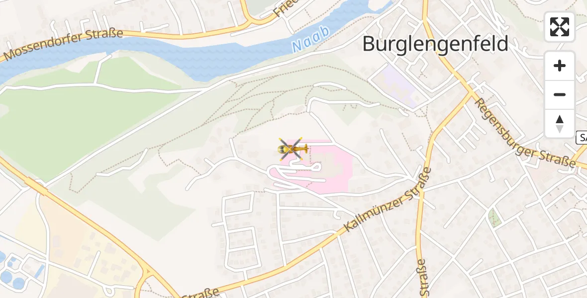 Flugroute Rettungshubschrauber Burglengenfeld - Burglengenfeld, 17 April 2026, 07:20