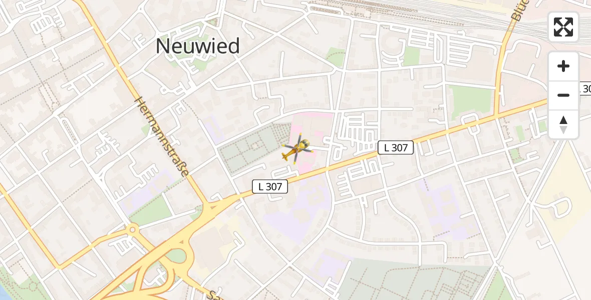 Flugroute Ambulanzhubschrauber Neuwied - Neuwied, 17 April 2026, 07:34