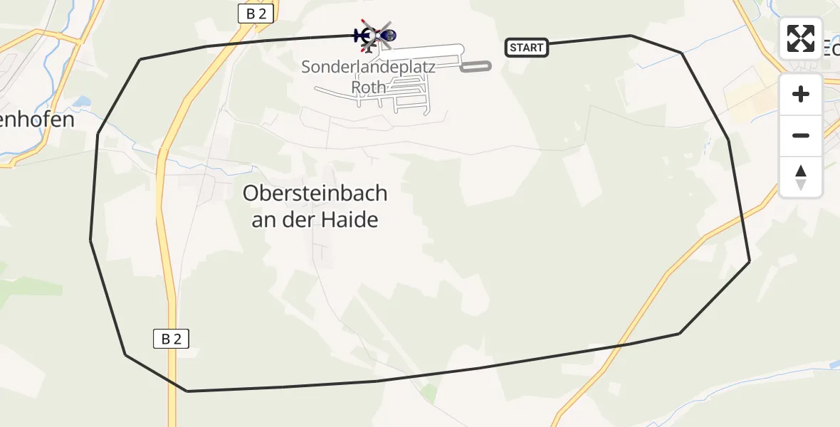 Flugroute Polizeihubschrauber Roth - Flugplatz Roth, 17 April 2026, 07:48
