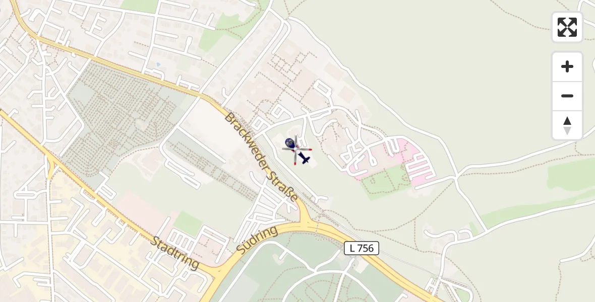 Flugroute Polizeihubschrauber Luftrettungszentrum Bielefeld - Luftrettungszentrum Bielefeld, 17 April 2026, 08:11