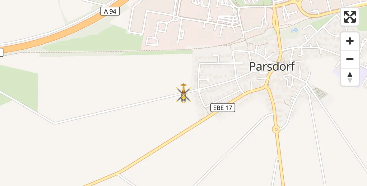 Flugroute Rettungshubschrauber Vaterstetten - Vaterstetten, 17 April 2026, 08:19