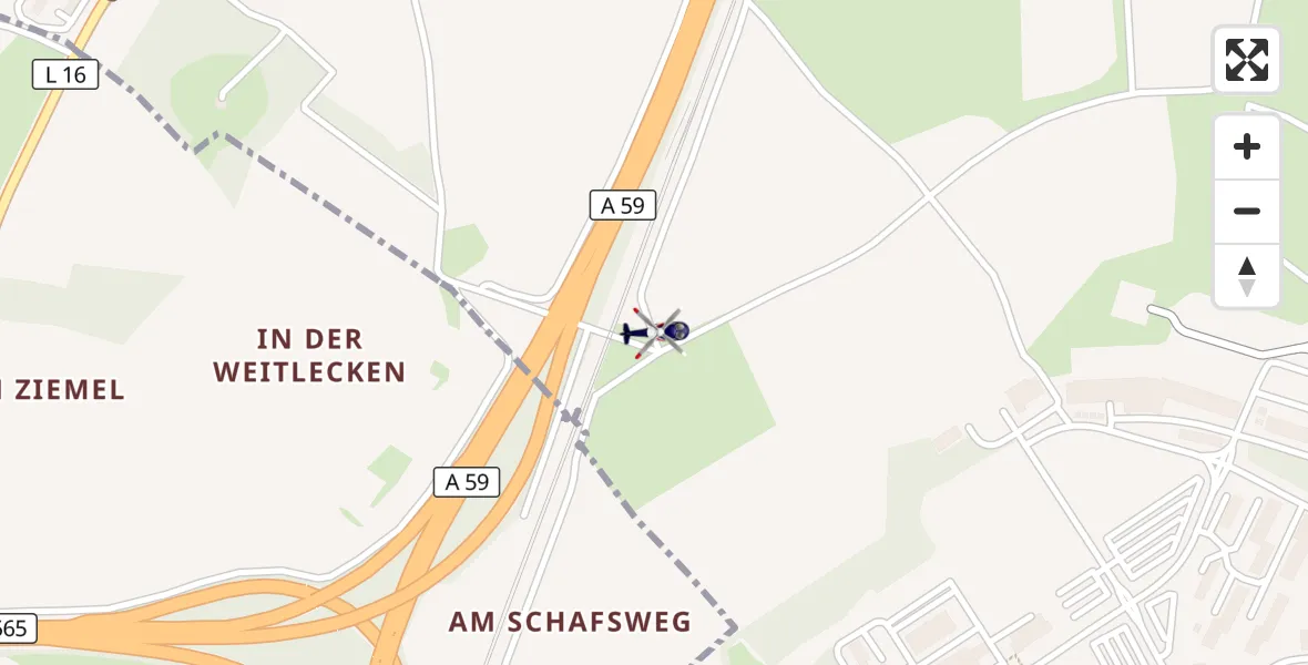 Flugroute Polizeihubschrauber Sankt Augustin - Sankt Augustin, 17 April 2026, 08:53