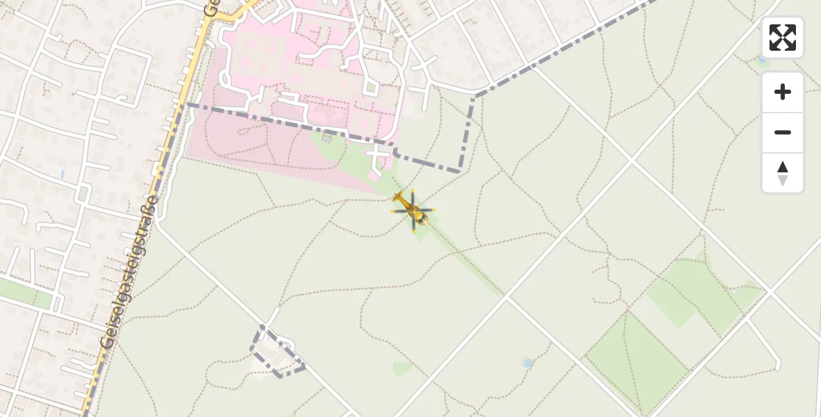 Flugroute Rettungshubschrauber ADAC Air Rescue Center Hubschrauberlandeplatz (Christoph 1) - ADAC Air Rescue Center Hubschrauberlandeplatz (Christoph 1), 17 April 2026, 08:54
